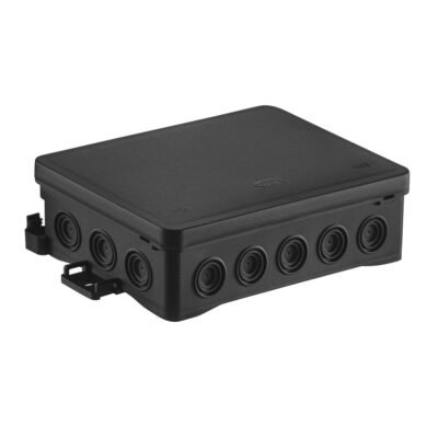 Puszka naścienna 90x40x135mm IP54 z dławnicami samozatrzaskowa bezhalogenowa odporna na UV czarna FastboxiHook NS9 35404107