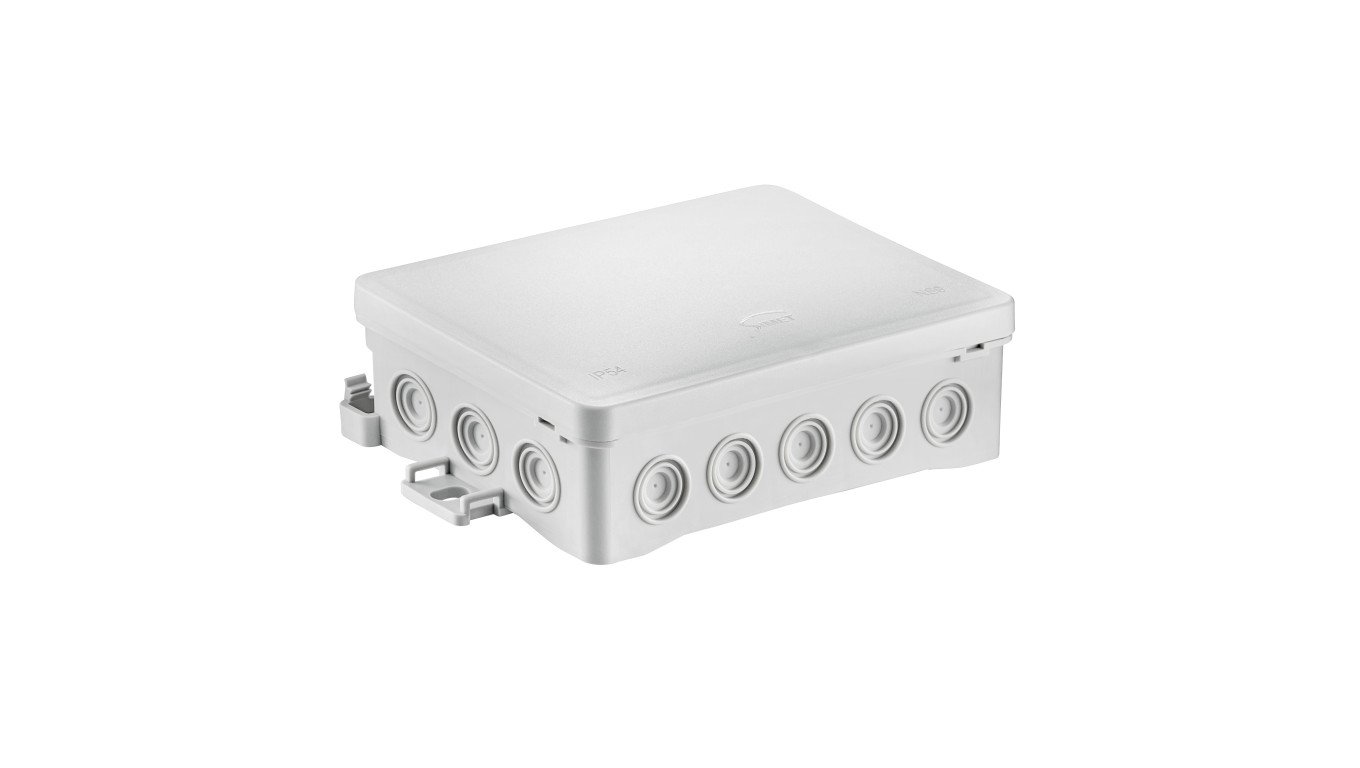 Puszka naścienna 90x40x135mm IP54 z dławnicami samozatrzaskowa bezhalogenowa odporna na UV szara FastboxiHook NS9 35404102