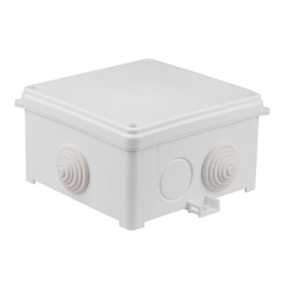 Puszka naścienna hermetyczna pusta 118x118x68mm IP55 samogasnąca bezhalogenowa odporna na UV biała N110x110 35130206