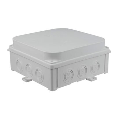 Puszka naścienna hermetyczna pusta 188x188x88mm IP67 samogasnąca bezhalogenowa odporna na UV szara N180x180S 35300202
