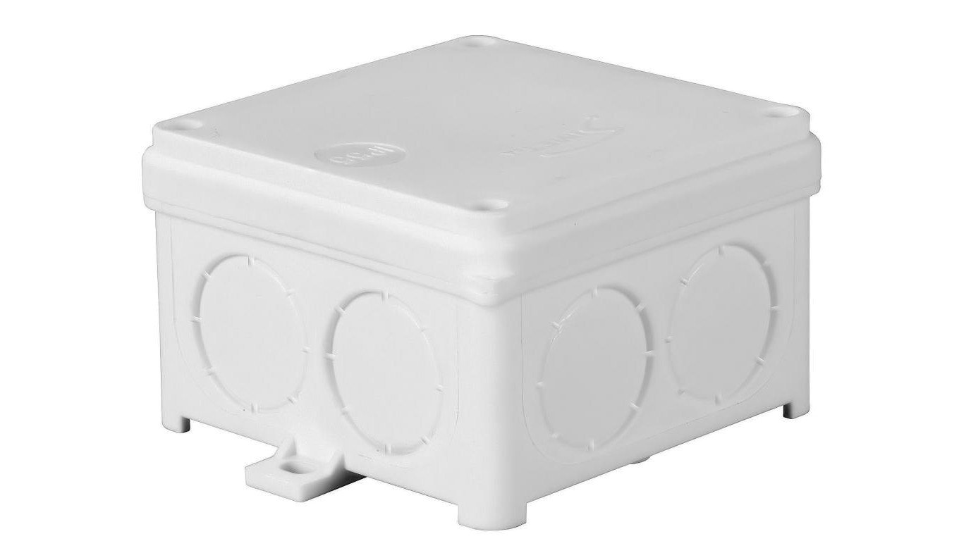 Puszka naścienna hermetyczna pusta 88x88x55mm IP67 samogasnąca bezhalogenowa odporna na UV biała N80x80S 35133206