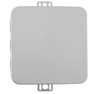 Puszka n/t hermetyczna pusta 85x85x38mm IP54 z dławicą zintegrowaną szara N6 83006002