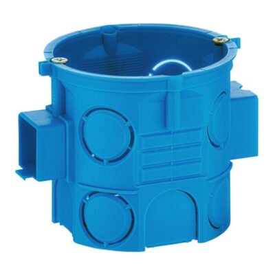 Puszka podtynkowa 60mm głęboka z wkrętami szeregowa samogasnąca bezhalogenowa niebieska S60Dw 34069203