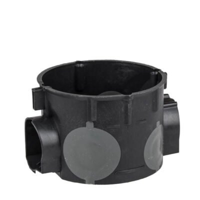 Puszka podtynkowa 60mm płytka z membranami przebiciowymi czarna wiatroszczelna E106-2K 83106007 /25szt./