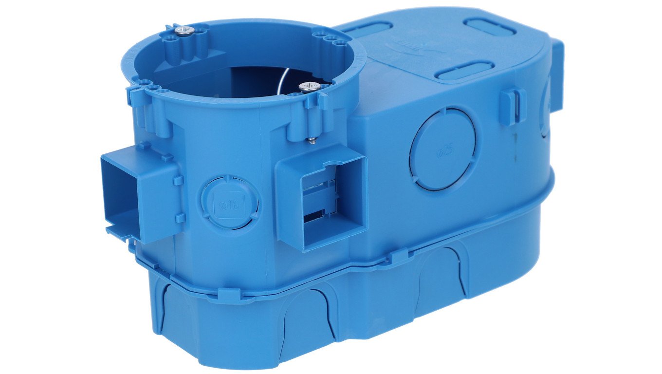 Puszka podtynkowa do elektroniki 60mm supergłęboka-80mm samogasnąca bezhalogenowa niebieska BuciQPro SE2x60G 34159203