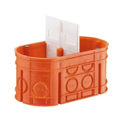 Puszka podtynkowa dwupolowa 2x60mm głęboka bezhalogenowa pomarańczowa Multiwall M2x60F 33160008