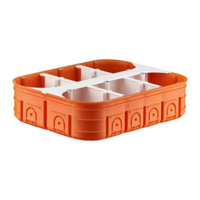 Puszka podtynkowa sześciopolowa 6x60mm płytka-50 mm 152x50x210 mm bezhalogenowa pomarańczowa Multiwall M6x60F 33310008