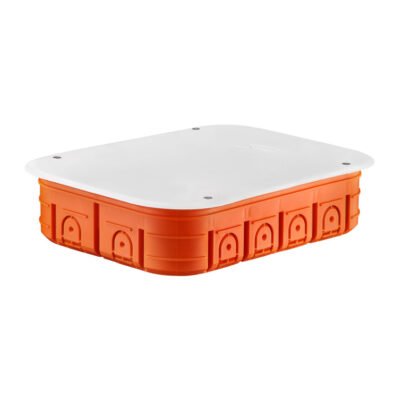 Puszka podtynkowa sześciopolowa 6x60mm płytka-50 mm z pokrywą 152x50x210mm bezhalogenowa pomarańczowa Multiwall M6x60FP 33312008