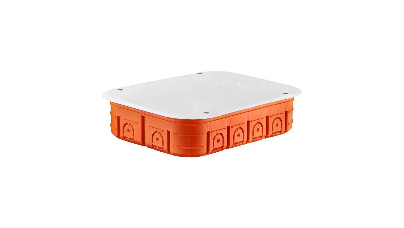 Puszka podtynkowa sześciopolowa 6x60mm płytka-50 mm z pokrywą 152x50x210mm bezhalogenowa pomarańczowa Multiwall M6x60FP 33312008
