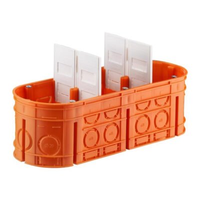 Puszka podtynkowa trójpolowa 3x60mm głęboka bezhalogenowa pomarańczowa Multiwall M3x60F 33167008