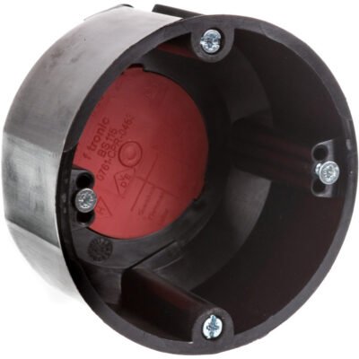 Puszka przeciwogniowa, do pustych ścian, osprzętowa fi 60mm, płytka E90 BS115 czarna 83119007