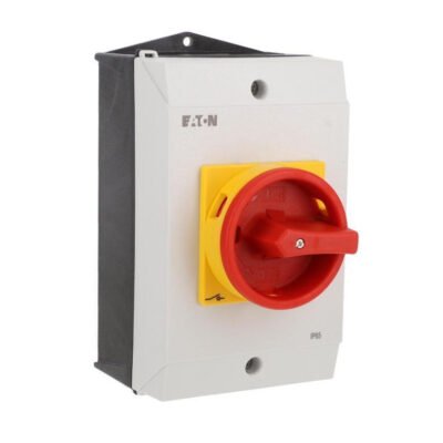 Rozłącznik 40A 3P w obudowie IP65 czerwono-żółta rączka z blokadą P1-40/I2/SVB 199909
