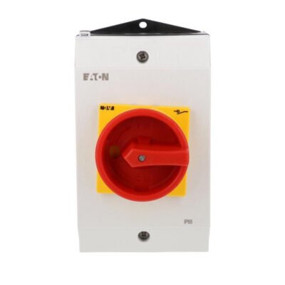 Rozłącznik 40A 3P+N w obudowie IP65 czerwono-żółta rączka z blokadą P1-40/I2/SVB/N 199911