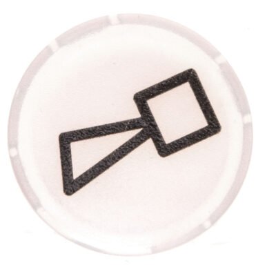 Soczewka przycisku 22mm płaska biała z symbolem BUCZEK M22-XDL-W-X17 218315