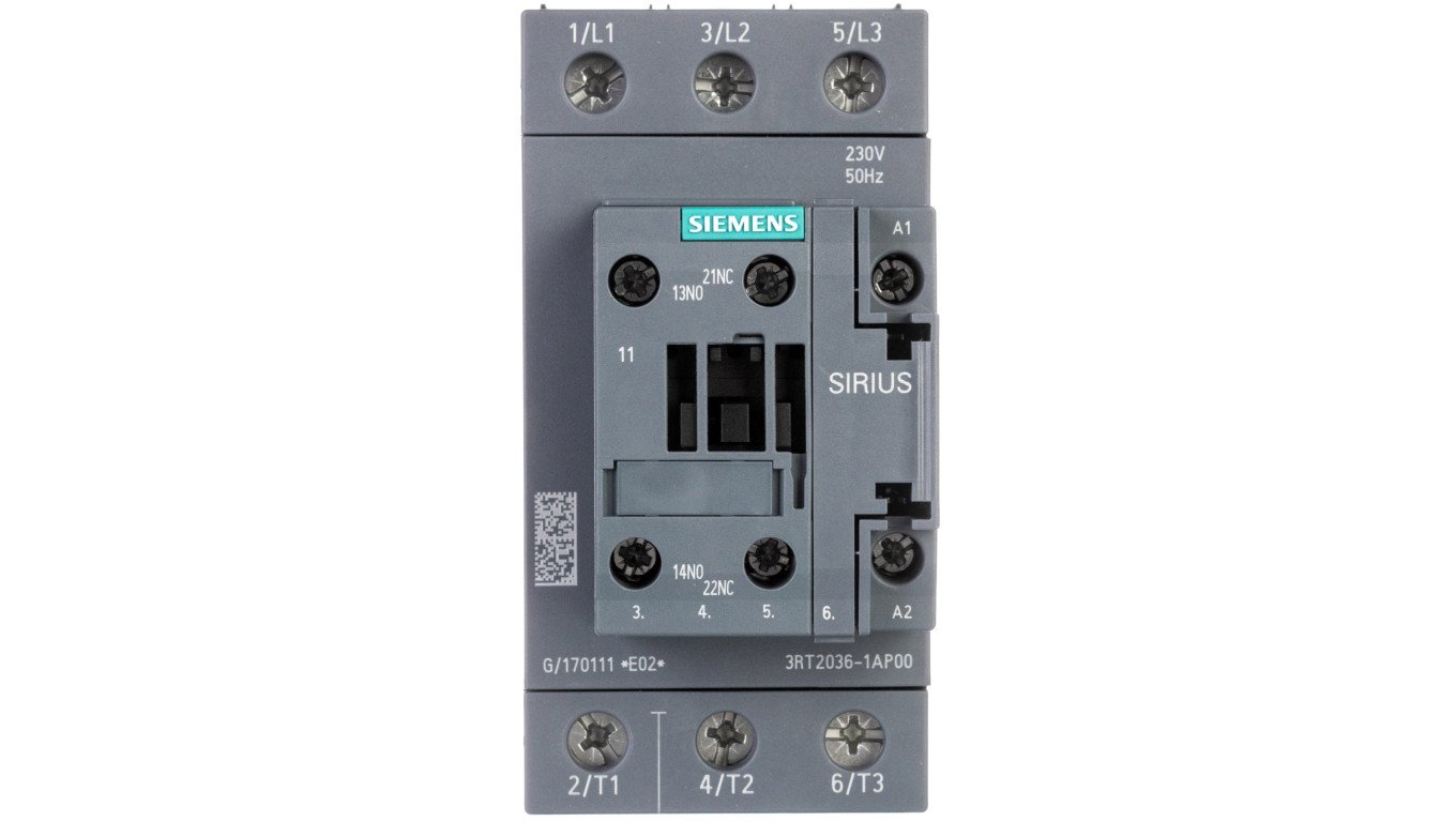 Stycznik mocy 51A 3P 22kW 230V AC 1Z+1R S2 3RT2036-1AP00