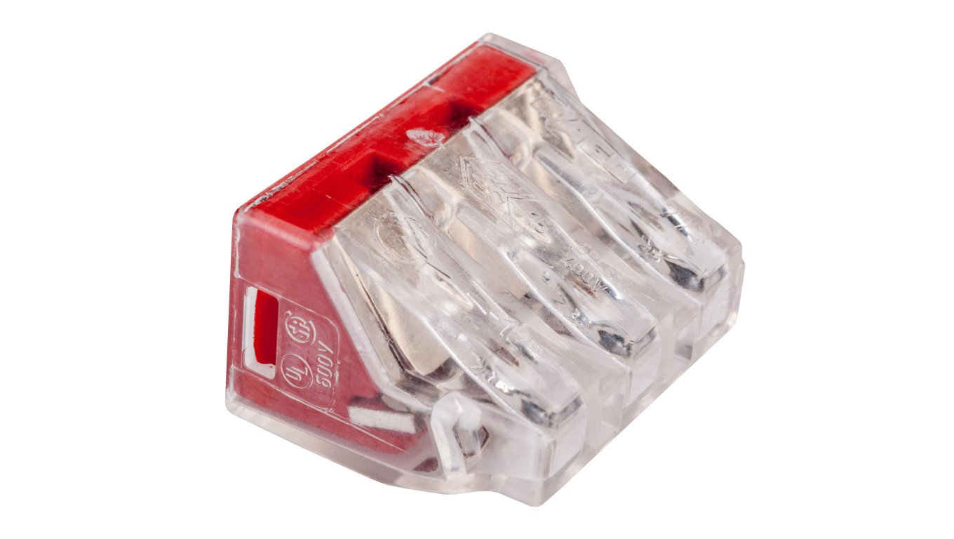 Szybkozłączka 3x 2,5-6mm2 transparentna/ czerwona 773-173 /opak.50szt./