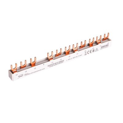Szyna prądowa łączeniowa - widełkowa 3-fazowa 63A 12 modułów 10 mm pod zabezp. różnicowo-prądowe SW3F(3P+N) 10 12M63A 81992206