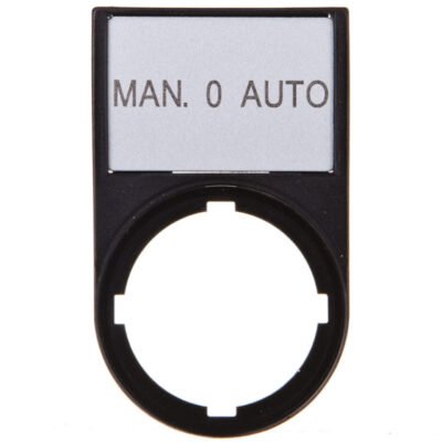 Tabliczka opisowa MAN-0-AUTO 50x30mm czarna 22mm prostokątna M22S-ST-GB12 216501