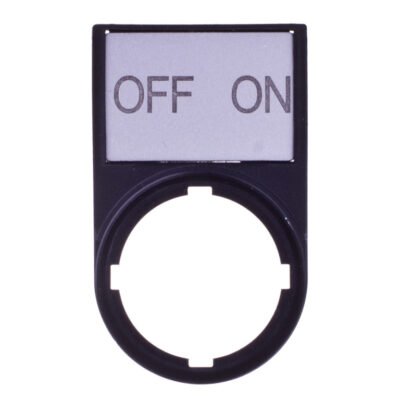 Tabliczka opisowa OFF-ON 50x30mm czarna prostokątna M22S-ST-GB10 216499