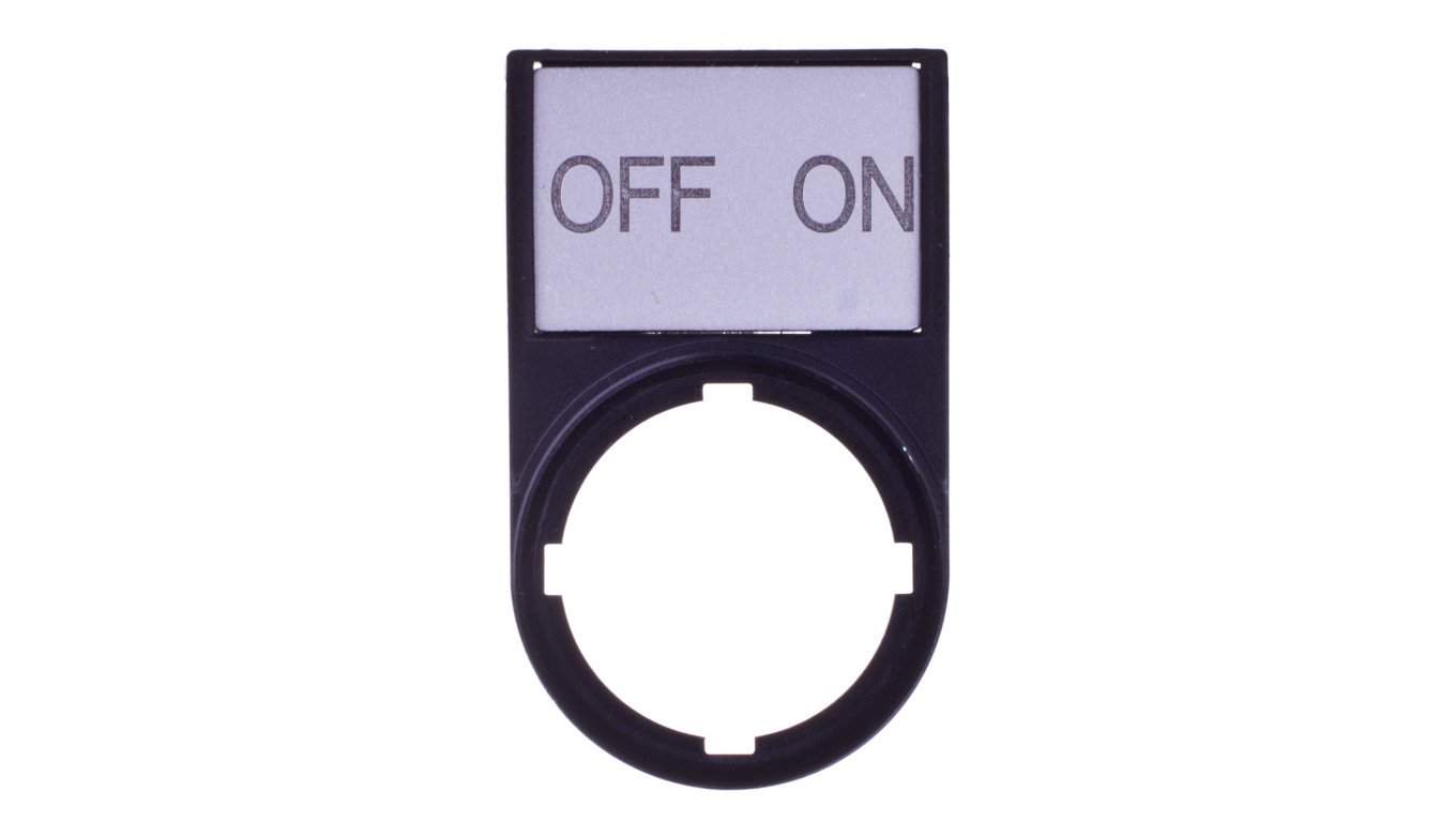 Tabliczka opisowa OFF-ON 50x30mm czarna prostokątna M22S-ST-GB10 216499