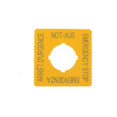 Tabliczka opisowa żółta kwadratowa 50x50mm EMERGENCY STOP M22-XYK1 216484