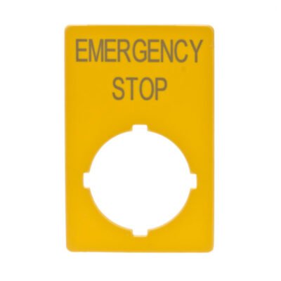 Tabliczka opisowa żółta prostokątna EMERGENCY STOP M22-XZK-GB99 216472
