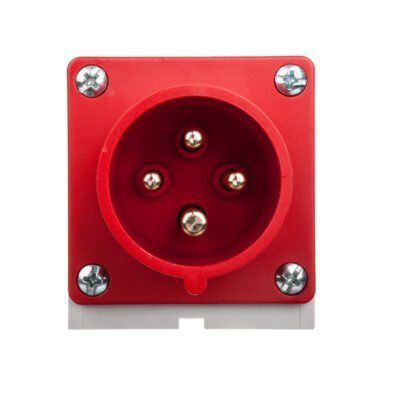 Wtyczka odbiornikowa 16A 4P 400V czerwona IP44 514-6
