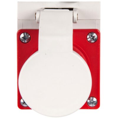 Wtyczka odbiornikowa z klapką 16A 4P 400V czerwona IP44 514-6d