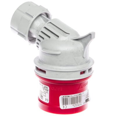 Wtyczka przenośna kątowa 16A 5P 400V czerwona IP44 TWIST 7415-6
