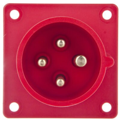 Wtyczka tablicowa 16A 4P 400V czerwona IP44 614-6