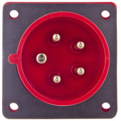 Wtyczka tablicowa 16A 5P 400V czerwona IP44 615-6f7