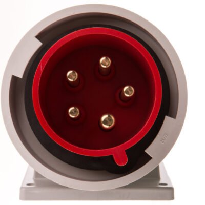 Wtyczka tablicowa kątowa 32A 5P 400V czerwona IP67 TWIST 777252-6