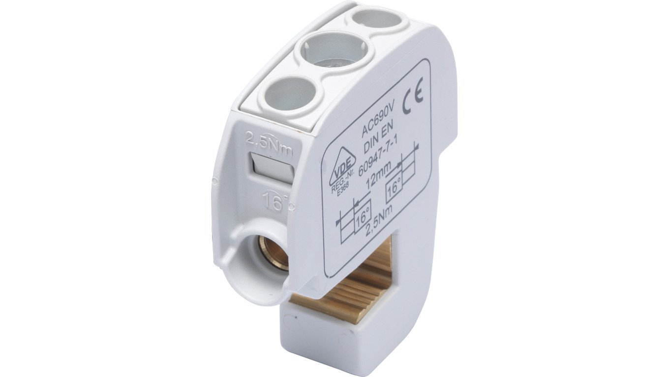 Zacisk izolowany szynowy SBB 16 (86105) SIMBLOCK szary 81550002