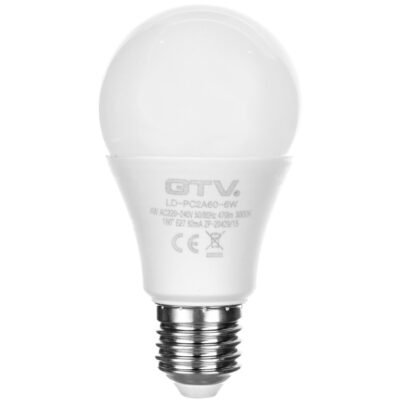 Żarówka LED E27 A60 6W 470lm ciepła biała AC230V 160st. LD-PC2A60-6W