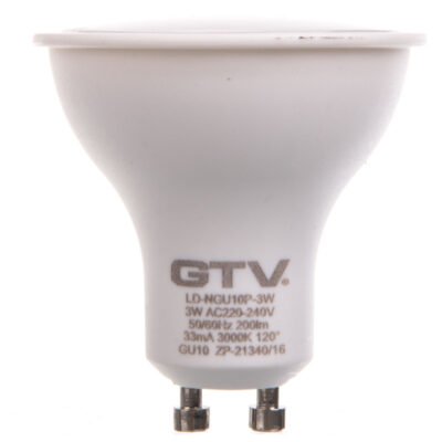 Żarówka LED GU10 3W 220lm 3000K AC180-250V 120st. LD-NGU10P-3W