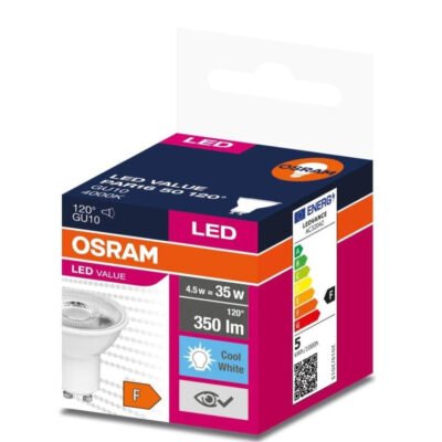Żarówka LED VALUE 35 GU10 4,5W 350lm 4000K 840 (120 stopni) 4058075198708