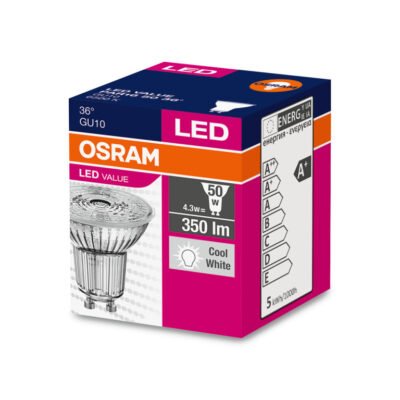 Żarówka LED VALUE 50 GU10 4,3W 350lm 4000K 840 (36 stopni) 4058075055155