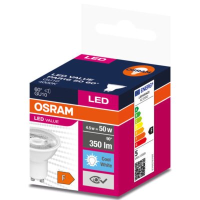 Żarówka LED VALUE 50 GU10 4,5W 350lm 4000K 840 (60 stopni) 4058075599116