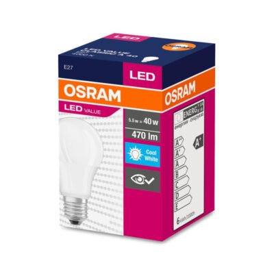 Żarówka LED VALUE CLASSIC A 40 E27 4,9W 470lm 4000K 840 FR non-dim 4058075127081