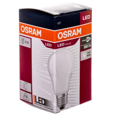 Żarówka LED VALUE CLASSIC A 60 E27 8,5W 806lm 6500K 865 FR non-dim 4052899326873