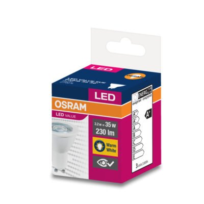 Żarówka LED VALUE 35 GU10 2,8W 230lm 2700K 827 (36 stopni) 4058075198555
