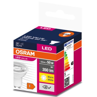 Żarówka LED VALUE 50 GU10 4,5W 350lm 3000K 830 (36 stopni) 4058075598645