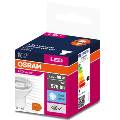 Żarówka LED VALUE 80 GU10 6,9W 575lm 4000K 840 (60 stopni) 4058075599291