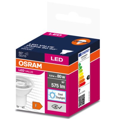 Żarówka LED VALUE 80 GU10 6,9W 575lm 6500K 865 (60 stopni) 4058075599321