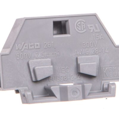 Złączka 2-przewodowa 2,5mm2 szara z mocowaniem śrubowym 261-301 /50szt./