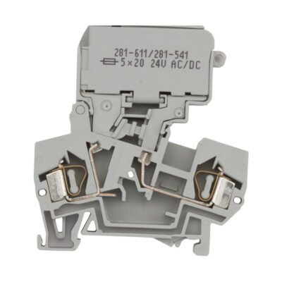 Złączka bezpiecznikowa 4mm2 szara 10A 5x 20mm 281-611/281-541