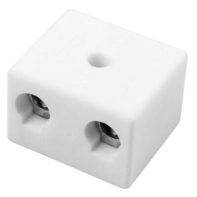 Złączka gwintowa porcelanowa 16mm 2-tory biała z 1 otworem montażowym CPO-30A-2P 80732516