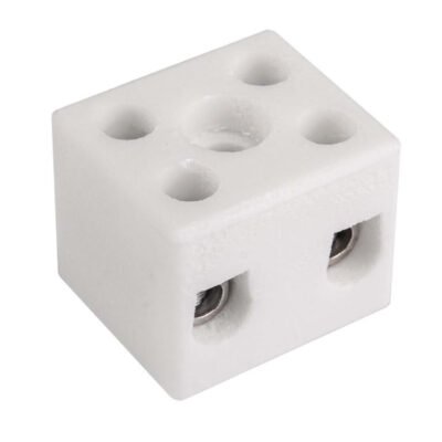 Złączka gwintowa porcelanowa 6mm 2 tory biała z 1 otworem montażowym CPO-10A-2P 80013516 /20szt./