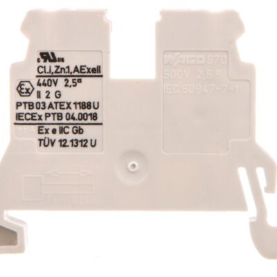 Złączka szynowa 2-przewodowa 2,5mm2 Ex jasnoszara 870-909