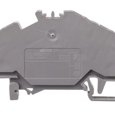 Złączka szynowa 3-przewodowa 4mm2 szara 281-631 /100szt./